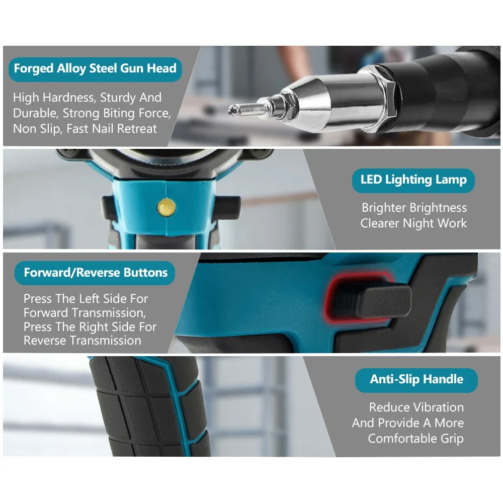 Бесщеточный электрический пистолет для заклепок 2 4-5 мм Аккумуляторный и гаек