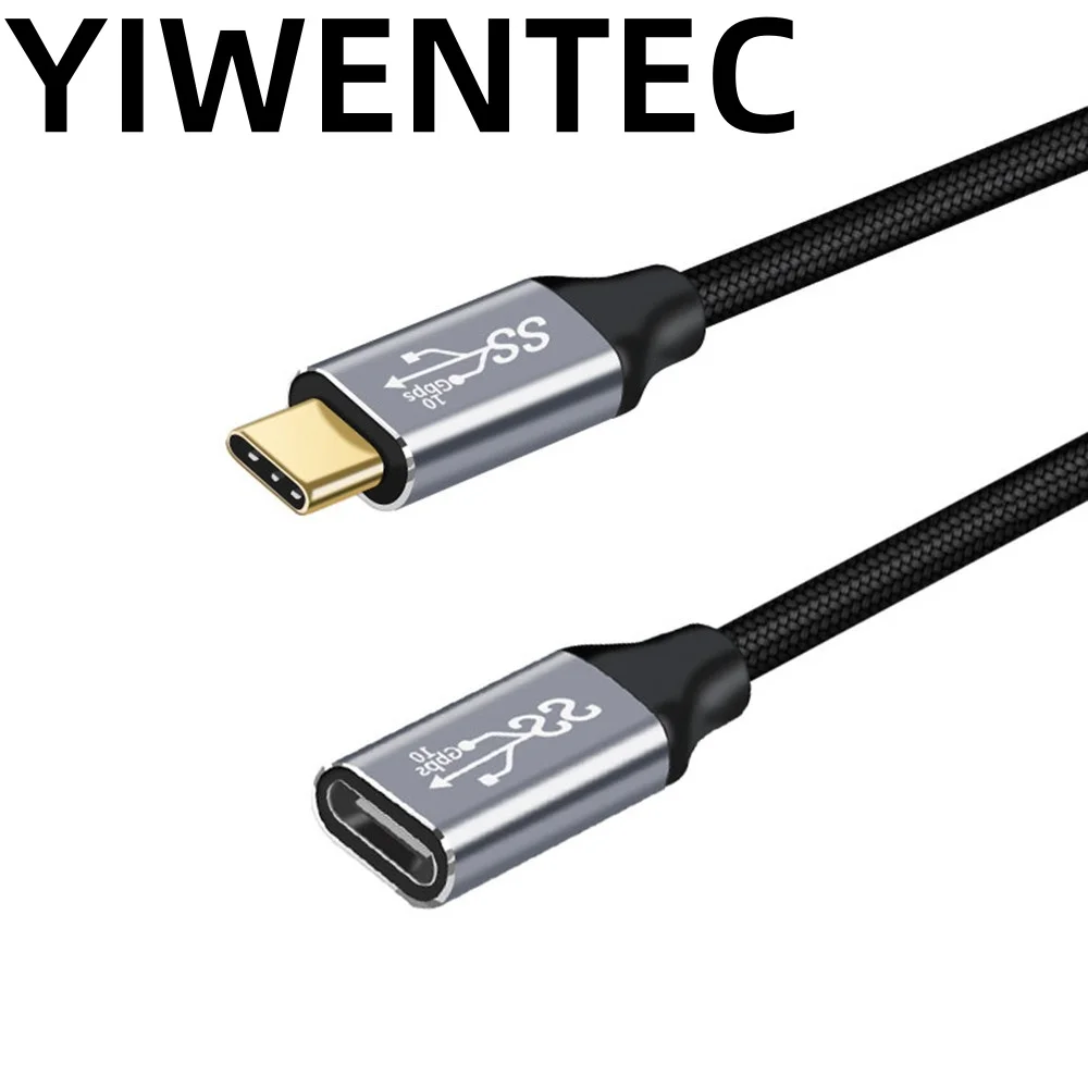 Фото YIWENTEC Кабель-адаптер USB C Gen2 macho hembra transmission chip EMARK, soporta 10 Gb/s 100W 4K/60Hz №1