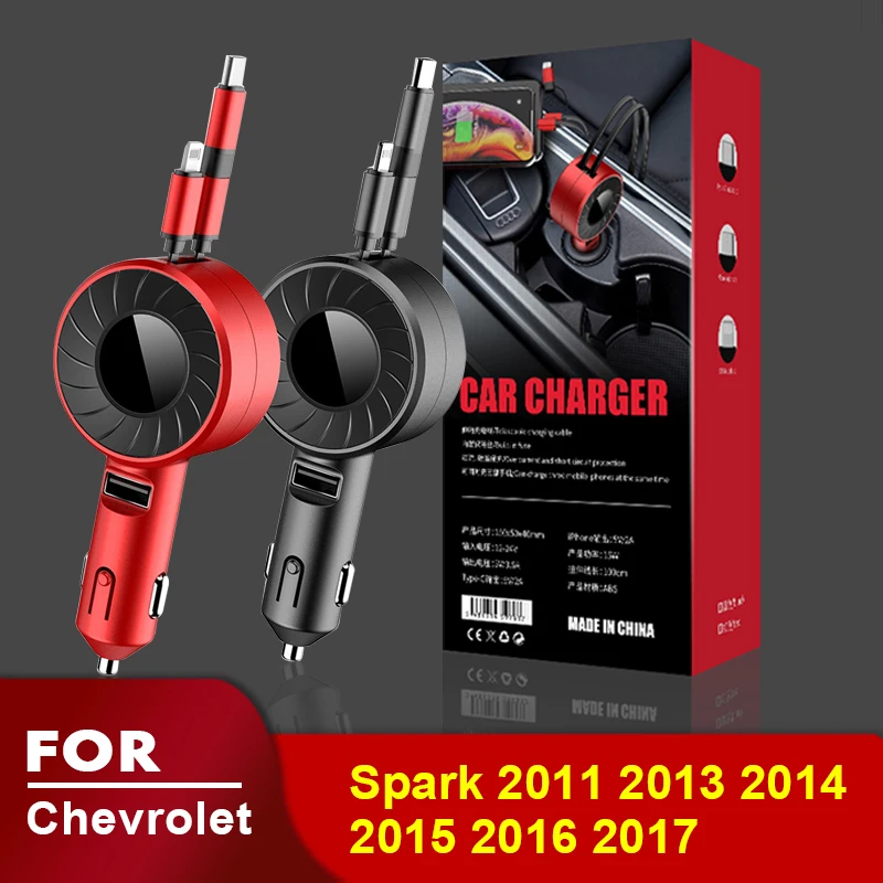 

USB Type C Car Charger for iPhone Android HUAWEI HONOR Xiaomi Redmi Samsung Galaxy POCO Realme for Chevrolet Spark 2011-2017