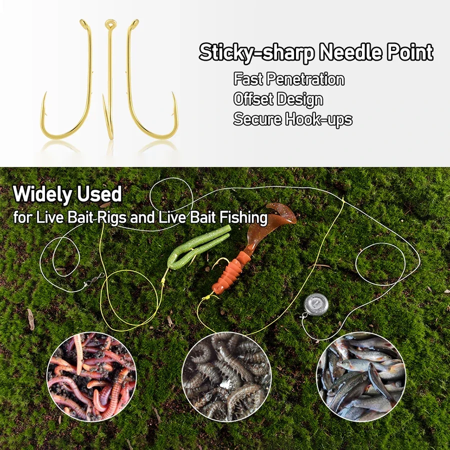 Рыболовные Крючки Baitholder 16-100 шт. рыболовные Офсетные с зазубренным хвостовиком