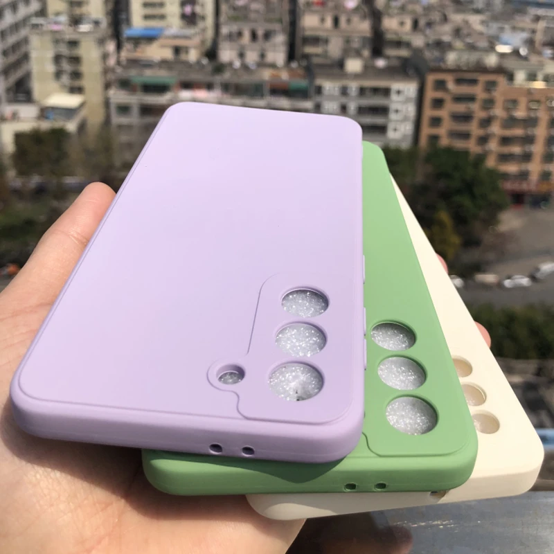 Оригинальный квадратный силиконовый чехол для Samsung Galaxy S22 S21 Ultra S20 FE S10 S9 Plus A52 A72 A21S