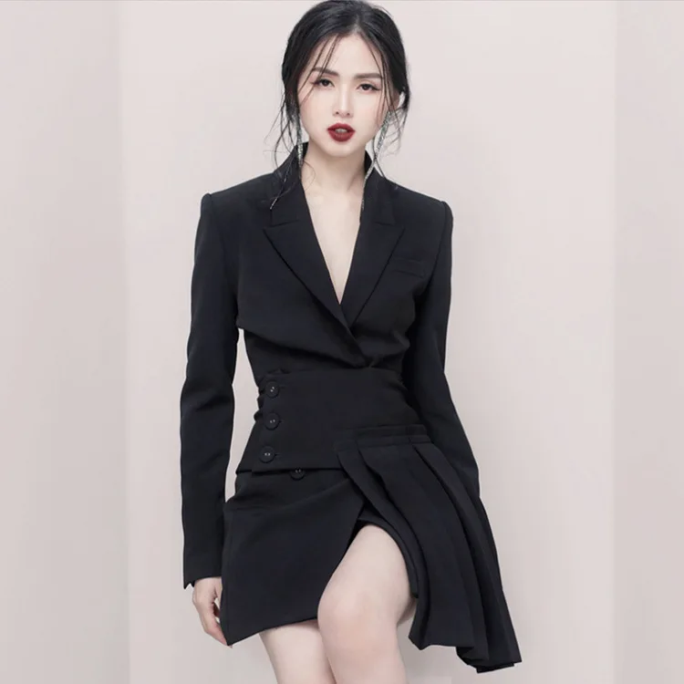 2022 Autumn Women's Slim Long Sleeve Irregular Small Suit