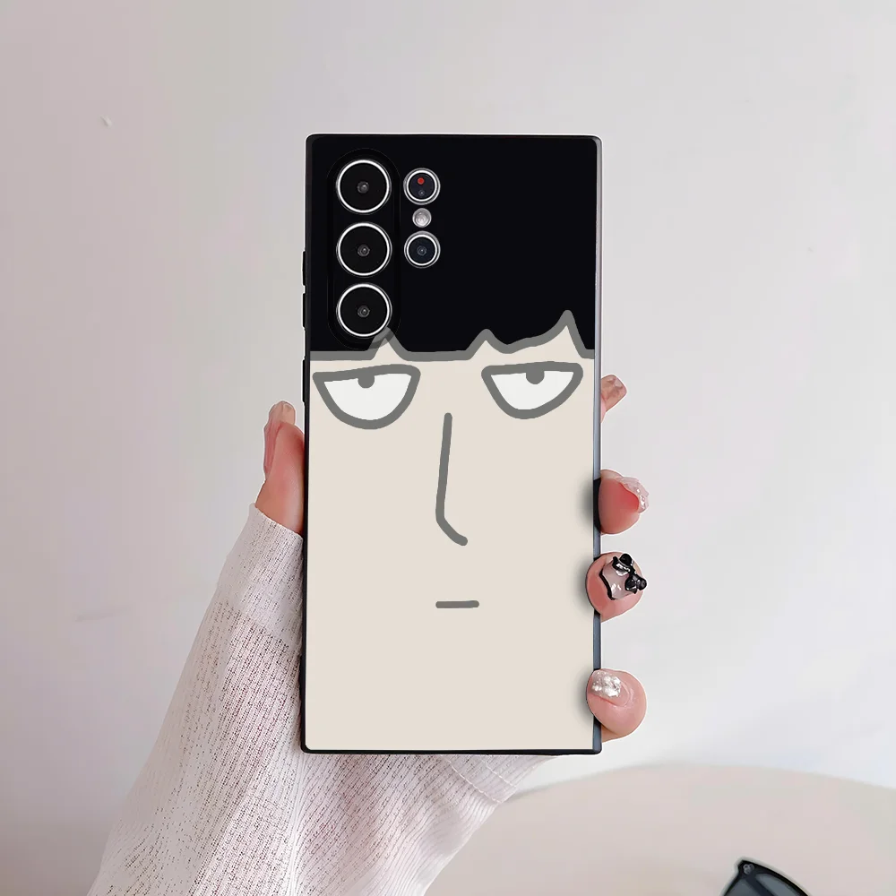 Забавный чехол для телефона P-Psycho 100 с аниме Samsung Galaxy S25 S24 S22 S23 Ultra S21 S20 Plus 5G матовый