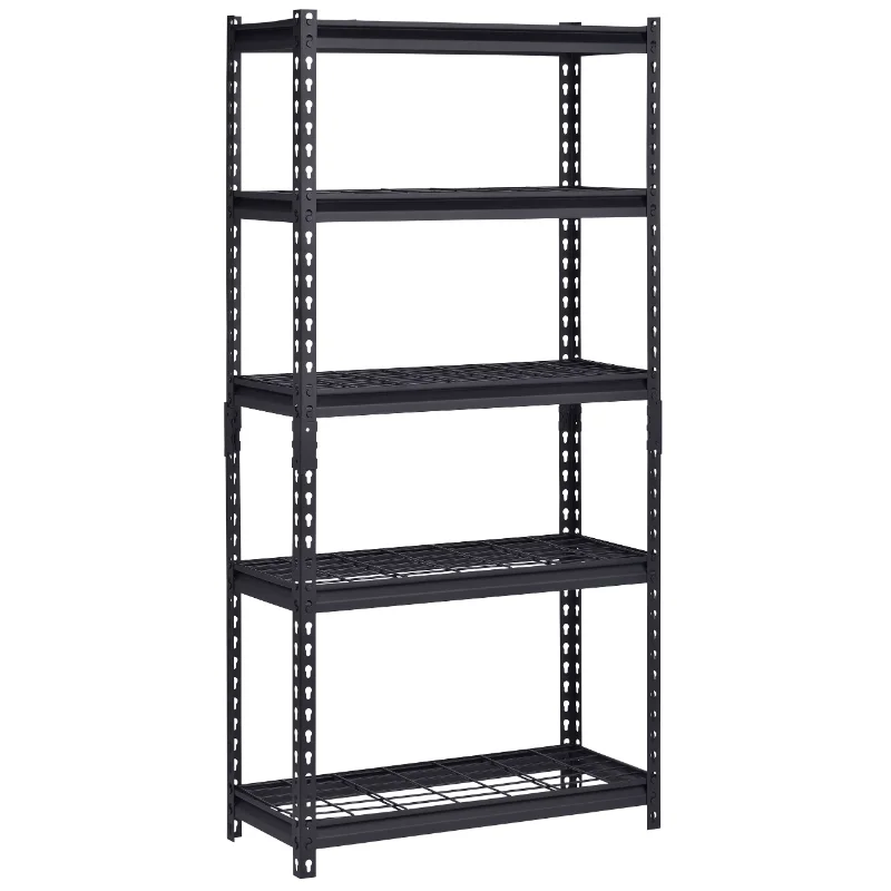 

Muscle Rack 30"W x 12"D x 60"H 5-Tier Steel Shelving; 500 lb. Capacity per Shelf; Black shelves Storage Holders & Racks