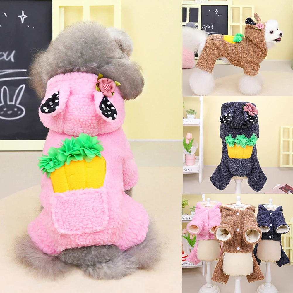 

Зимняя женская куртка, флисовая толстовка с капюшоном для собаки, свитер для щенка, кота, костюмы чихуахуа, мопса, комбинезоны, мягкая теплая...