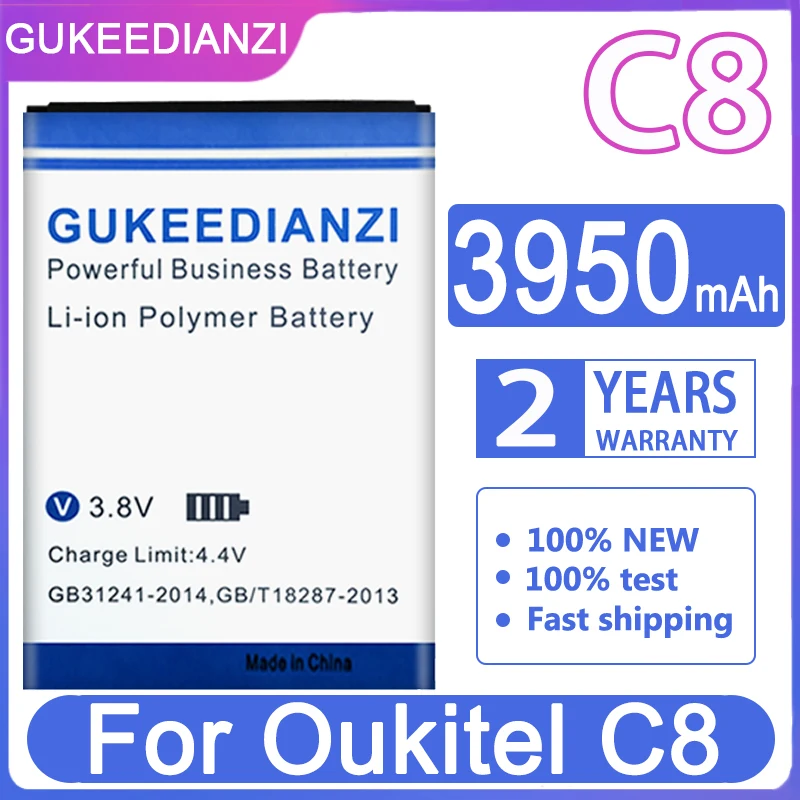 

GUKEEDIANZI Replacement Battery C 8 3950mAh For Oukitel C8 Batterij + Track NO