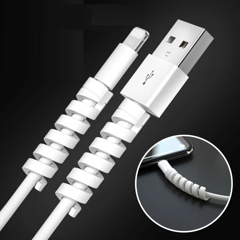 5PCS Holes Cable Protector Silicone Bobbin Winder Wire Cord Organizer Cover for MI iphone USB Charger Cable Cord