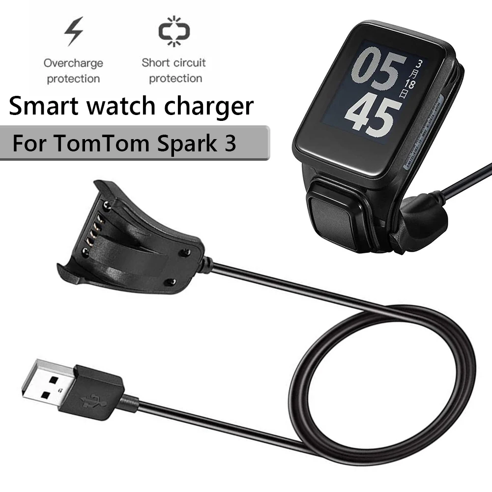 

1M USB Charger Data Sync Cable for TomTom Adventurer Golfer2 Runer2/3 Spark Spark3 Smart Watch Chargers Dock Cradle Adapter