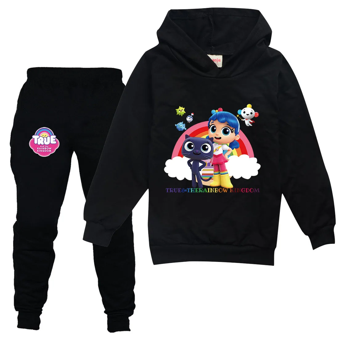 

Cute True and The Anime Rainbow Kids Clothing Tops+pants Sets Cartoon Baby Girls Outfits Teenagers Children Clothes Sports Suit