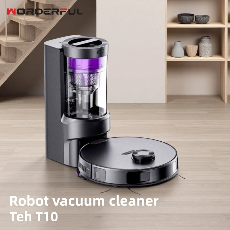 Фото Робот-пылесос T10 Smart 3-в-1 с функцией влажной уборки, лидарной навигацией, безмешковый, с мультициклонной самоочисткой и мощным всасыванием №1