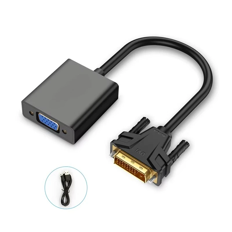 Фото Конвертер Mindpure Active DVI-D 24+1 в VGA с питанием от USB, 1080P, с разъемом Male, подходит для компьютерных мониторов №1