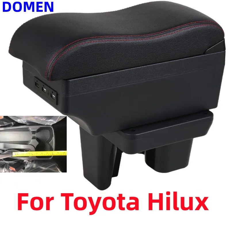 

For Toyota Hilux armrest box Car Armrest Storage box Internal modification Central control modification USB Ashtray Accessories