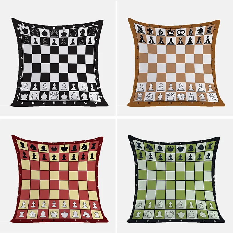 

Chess Board Throw Pillow Covers Decorative Pillowcase 40x40 Cushion Cover Pillowcases for Pillows 45x45 45*45 Cushions Cases