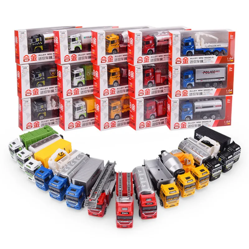 

Модели инженерных автомобилей из сплава игрушки 1:64 пожарная машина двигатель полицейские автомобили экскаватор микшер коллекционные игрушки для детей подарок для мальчиков