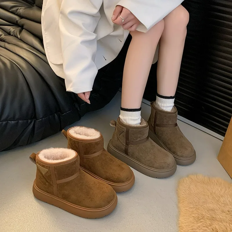 Зимняя дизайнерская женская обувь до щиколотки женские ботинки на меху ультра