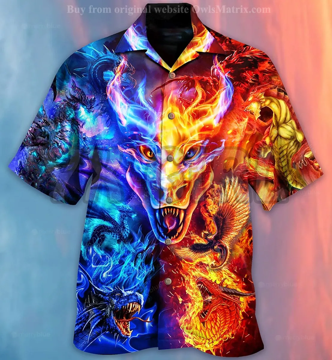 Summer Shirts Kanagawa Dragon 3D All Over Printed Hawaiian Shirt Men's For Women's Harajuku Casual Shirt Unisex