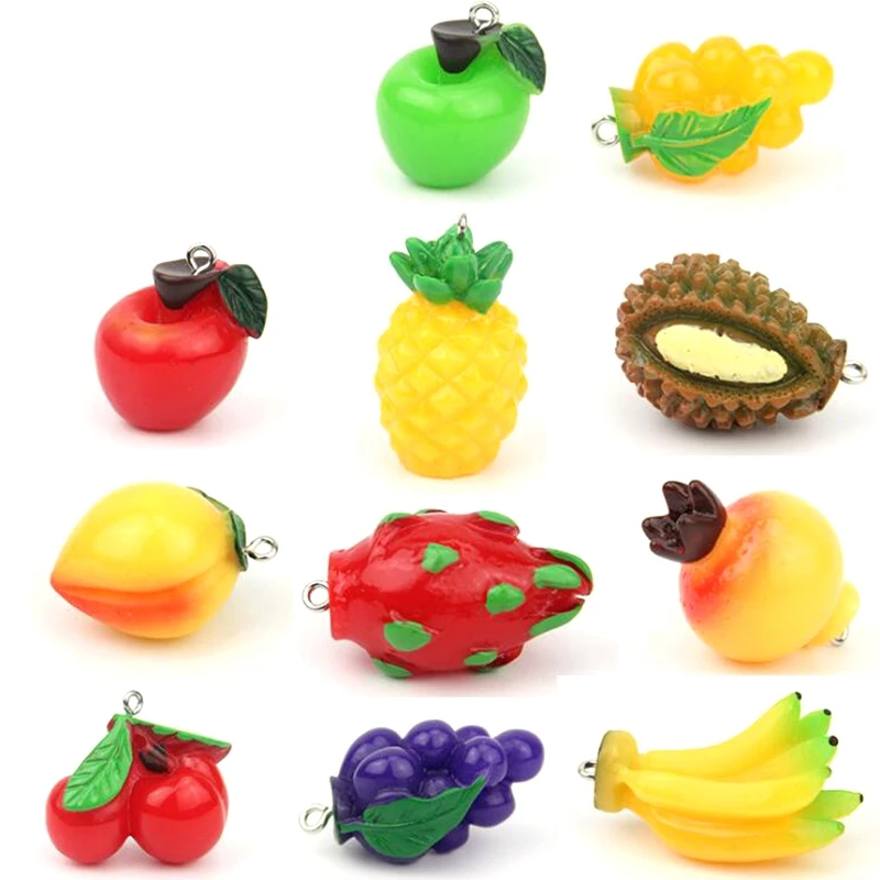 

Resin Fruit Food Charms Simulated 3D Fruit Dangle Pendants for Earring Bracelet Necklace Key Chain Jewelry Crafts Making