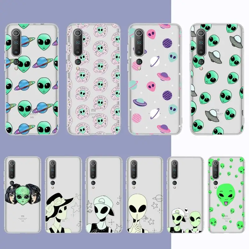 

Aesthetics Cartoon alien space Phone Case For Redmi Note 5 7 8 9 10 A K20 pro max lite for Xiaomi 10pro 10T