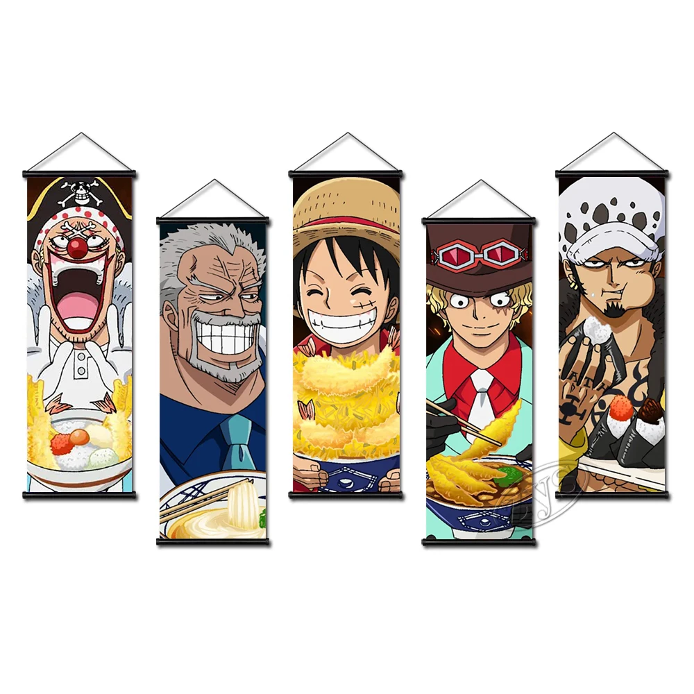 

One Piece Wall Artwork Canvas Monkey D. Luffy Paintings Modular Pictures Poster Hanging Scrolls Home Decoration For Living Room