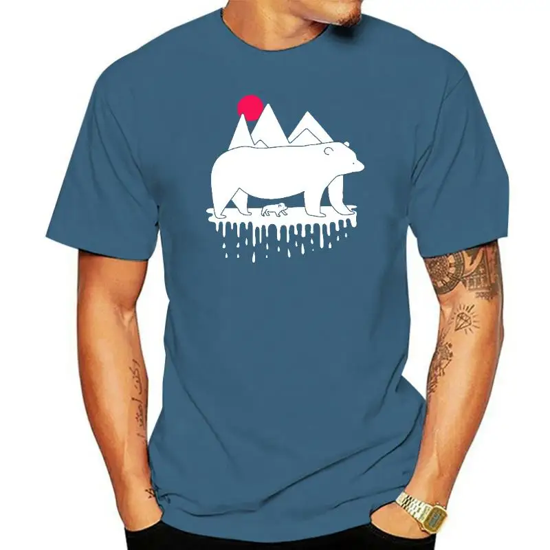 

Мужская хлопковая футболка с принтом «белые медведи»