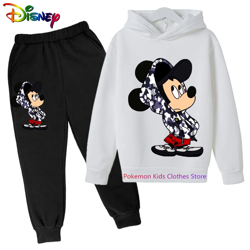 

Disney Mickey Mouse Cartoon Hoodies Autumn Girls Clothing Minnie Mouse Clothes Casual Cartoon Boys Sweatshirt