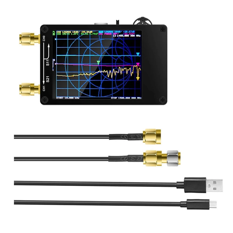 

1Set 2.8 Inch TFT Display Spectrum Analyzer 50Khz -900Khz Antenna Network Analyzer Black