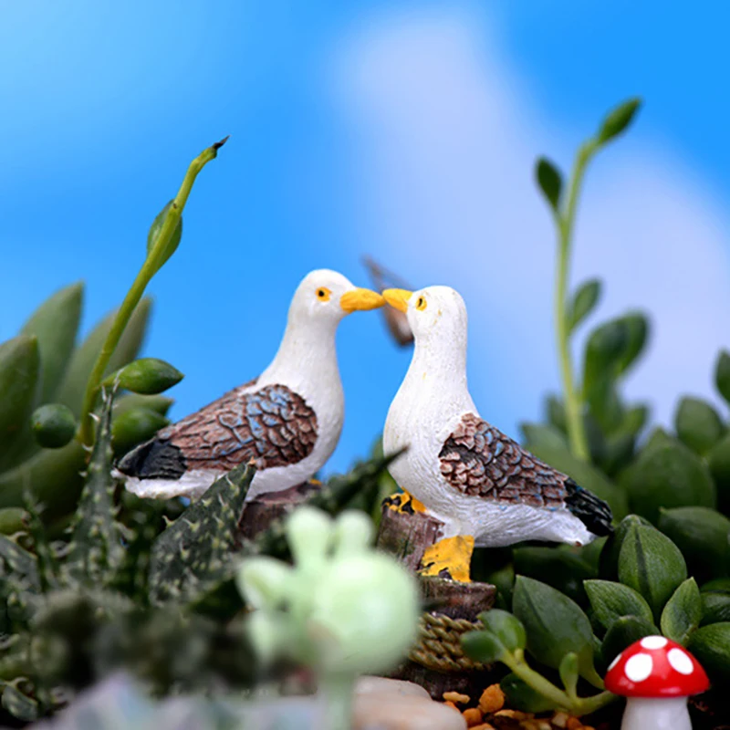 

Sea Bird Seagull Stand Stump Miniature Fairy Garden Houses Decoration Mini Craft Micro Landscaping Decor DIY Accessories