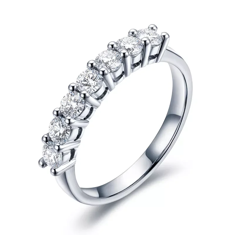 

Anster Fine Jewelry 18K Gold Half Eternity Moissanite Rings D VVS Diamond for Engagement Party Gift Wedding
