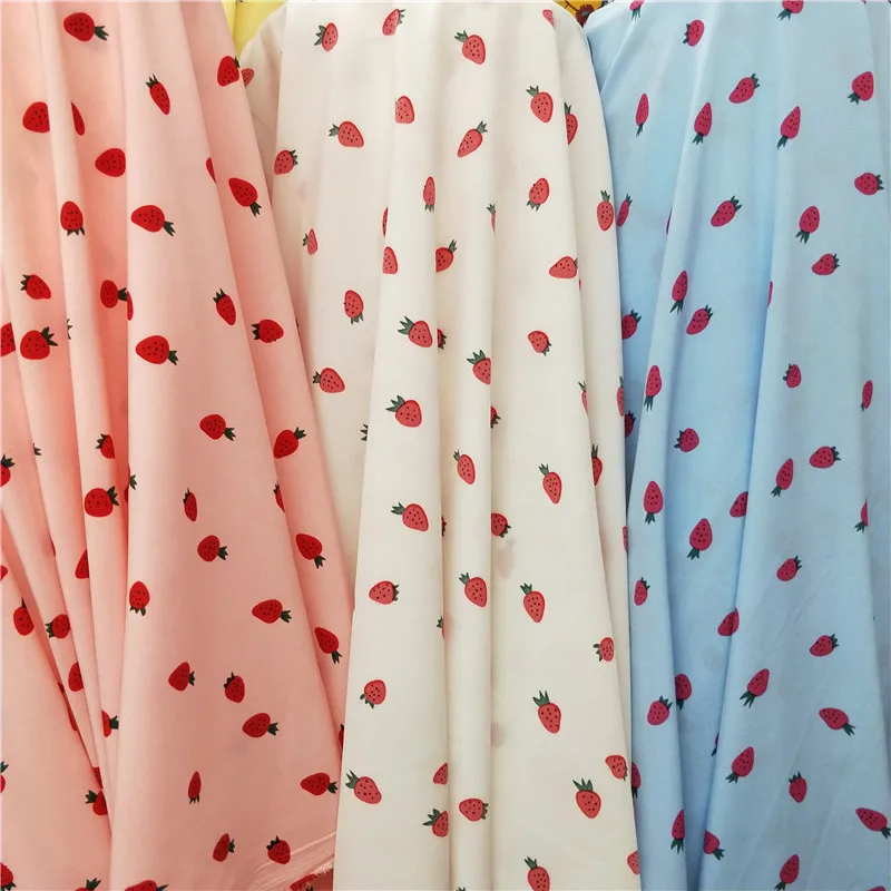 

Opaque Printed Floral Shirt Wrap Skirt Fabric for Dress Accessories Drape Down Niche Refreshing Little Strawberry Clothing