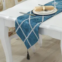 Chemin de Table avec pompon, drapeau de Table chinois, décoration de lieu de mariage Jacquard européen  (3)