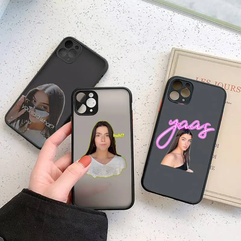 

charli damelio Phone Case For iphone 13 12 11 7 8 plus mini x xs xr pro max matte transparent cover