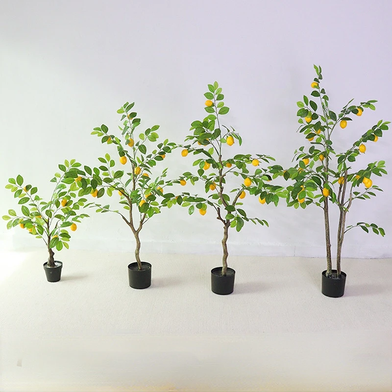 Имитация лимонного дерева искусственное зеленое растение бонсай для украшения