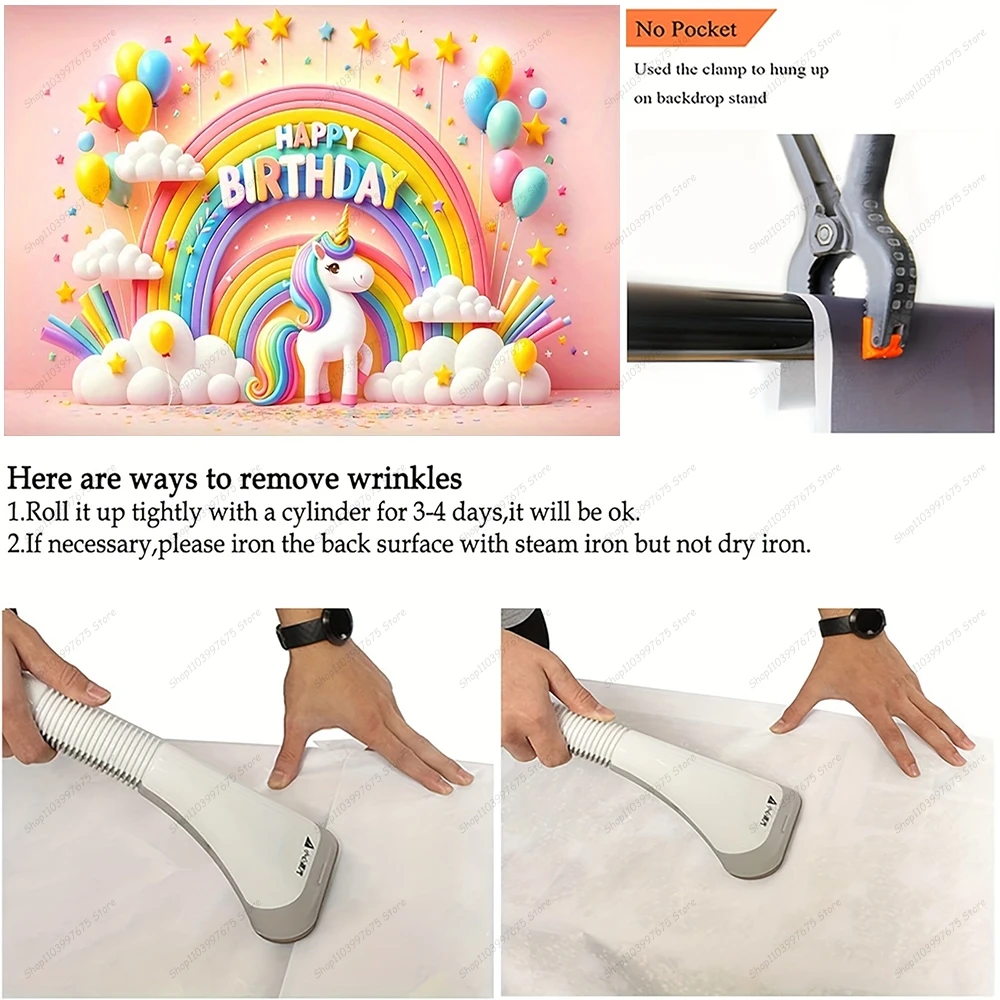 Фотофон для студийной фотосъемки с изображением девушки дня рождения торта