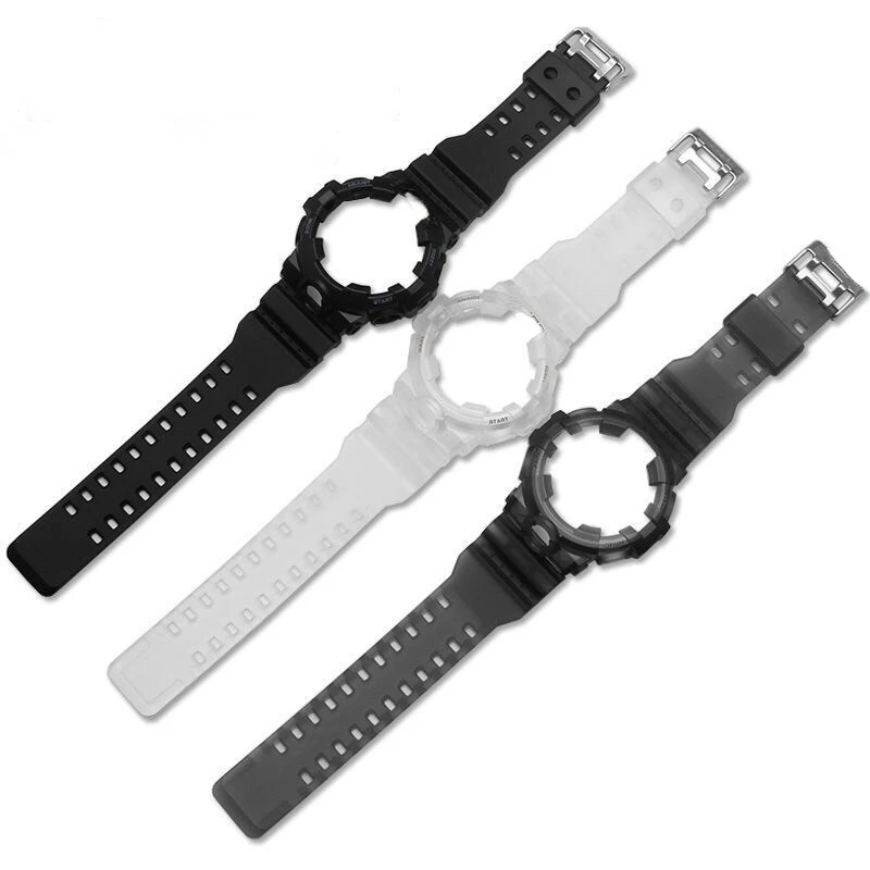 Watch Strap + Case For Casio G-Shock GA-700 GA-710 GA-735 Resin Watch Band Protective Shell Cover GA700 GA710 Wristband Bracelet