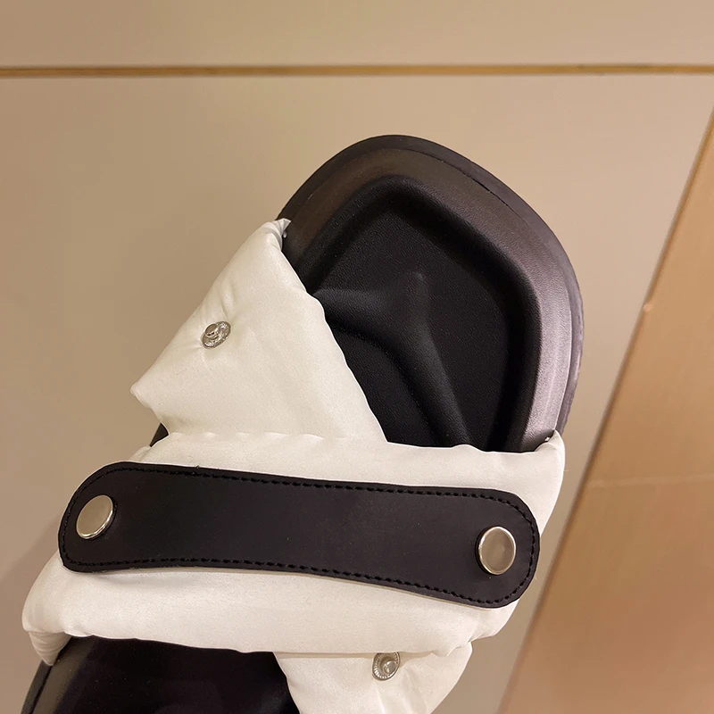 Summer Outdoor Beach Sandals For Women Square Head Slip On Platform Sports Shoes Casual  Cross Open-toe Ladies Footwear Students