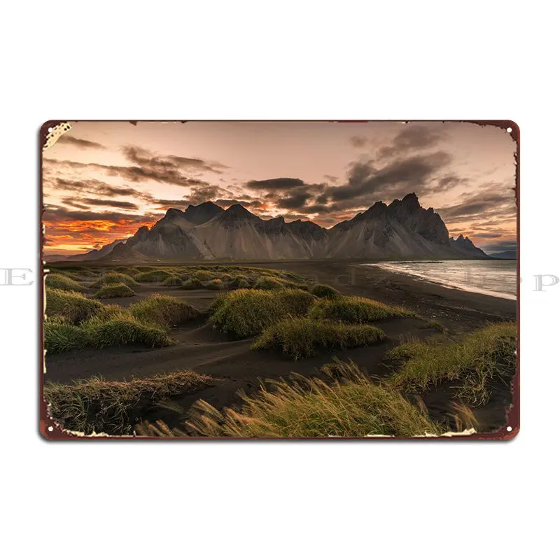 

Vestrahorn металлический плакат, Забавный клубный кинотеатр на заказ, Настенная пещера, жестяной плакат