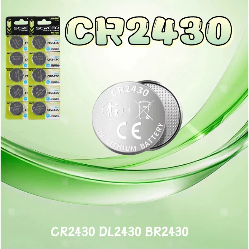 Фото CR2430 3 В литиевые батарейки-таблетки, замена для CR 2430 DL2430 BR2430, батарея типа «таблетка» для игрушек, часов, ключа автомобиля №1