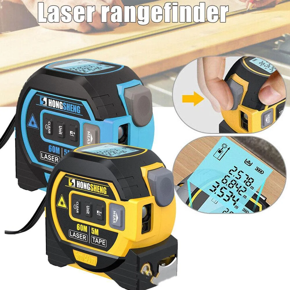 

3 In 1 Laser Distance Meter Measuring Laser Tape Measure Digital Laser Rangefinder Digital Electronic Roulette Stainless 5m Tape