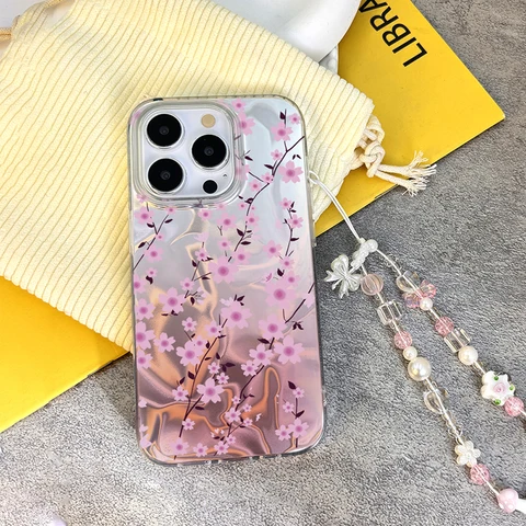 Чехол с бантом и цветком розы для OPPO A40 A3 A3X A60 A80 A53S A33 A16 A93 A74 A54S A54 A17 A96 A58 A78 A57 A77 A38 A18 A79 Чехол-цепочка