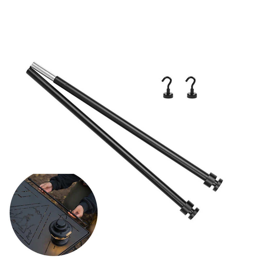 

Outdoor Camping Picnic Cups Bowls Hanger Rod Portable Aluminum Alloy Storage Hangers Rod Foldable Table Side Magnetic Rod