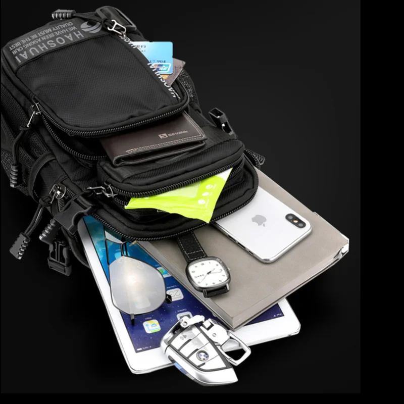 Brand Men's Chest Bag Multifunction Carry on Travel Bag Nylon Backpack Waterproof Male Shoulder Bag Functional Organize Knapsack