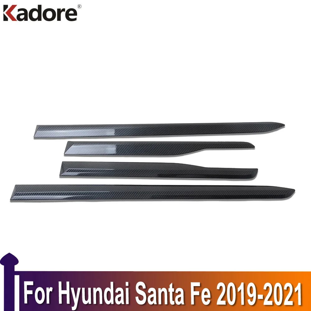 

For Hyundai Santa Fe 2019-2021 Side Door Body Molding Line Cover Trim Protector Decoration Exterior Accessories Carbon Fiber