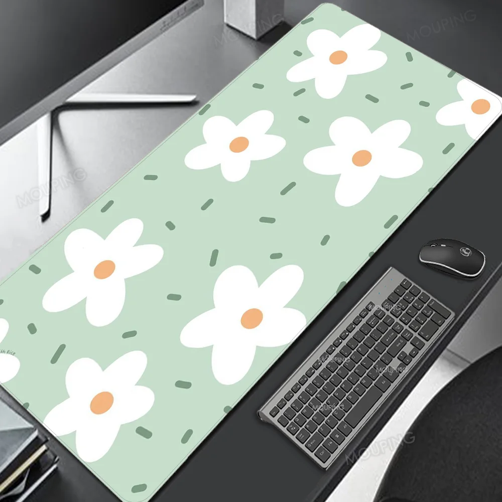 

Minimalist Flower Anti Tip Mousepad Japanese Stationery Anime Floor Mats XXL 80x30 Desk Protector Pad 900x300 Large Gaming Mats