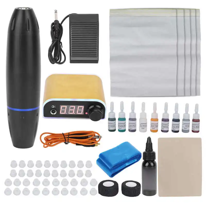 

Rotary Tattoo Pen Liner Shader Good Color Retention Aluminium Alloy Strong Motor Professional Tattoo Machine Set for Tattoo Shop
