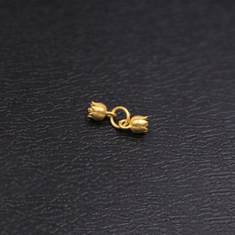 Настоящее чистое желтое золото 18 карат для мужчин и женщин маленький кулон с