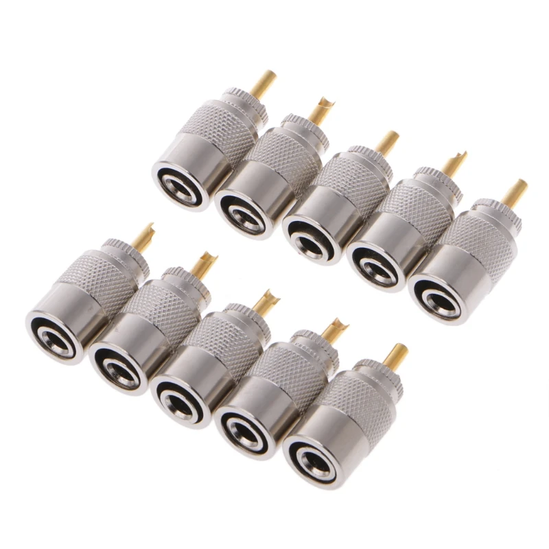 

10 Pcs UHF PL-259 Male Solder RF Connector Plugs For RG8X Coaxial Coax Cable