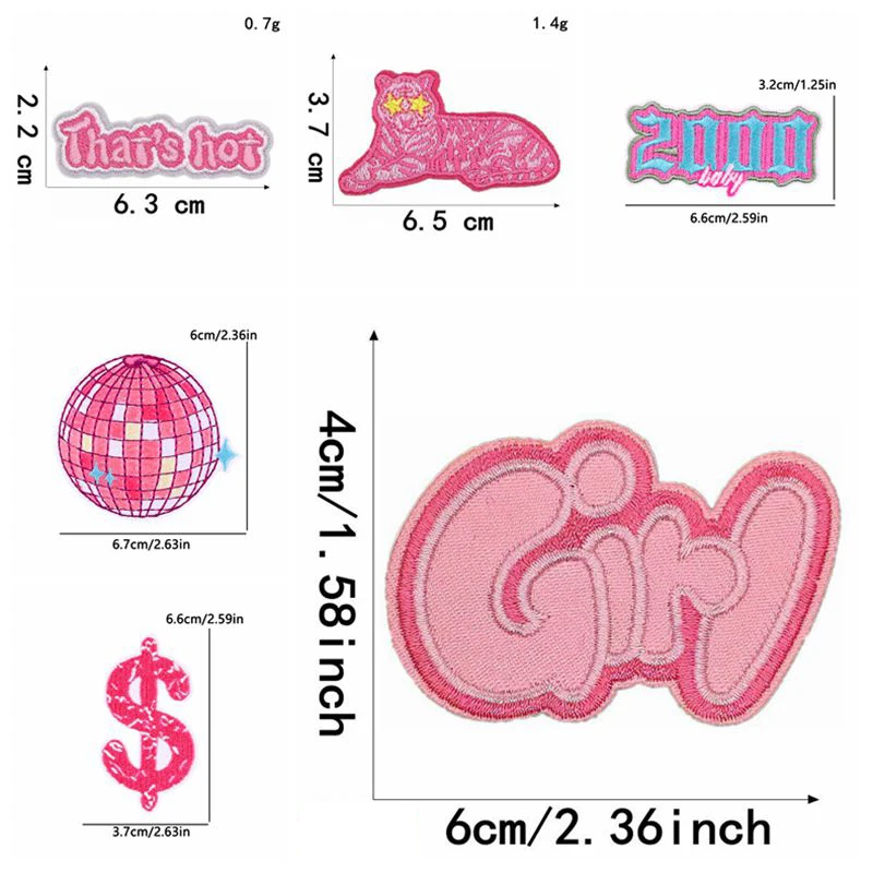 10 шт. термоклейкие нашивки для девочек с рисунком