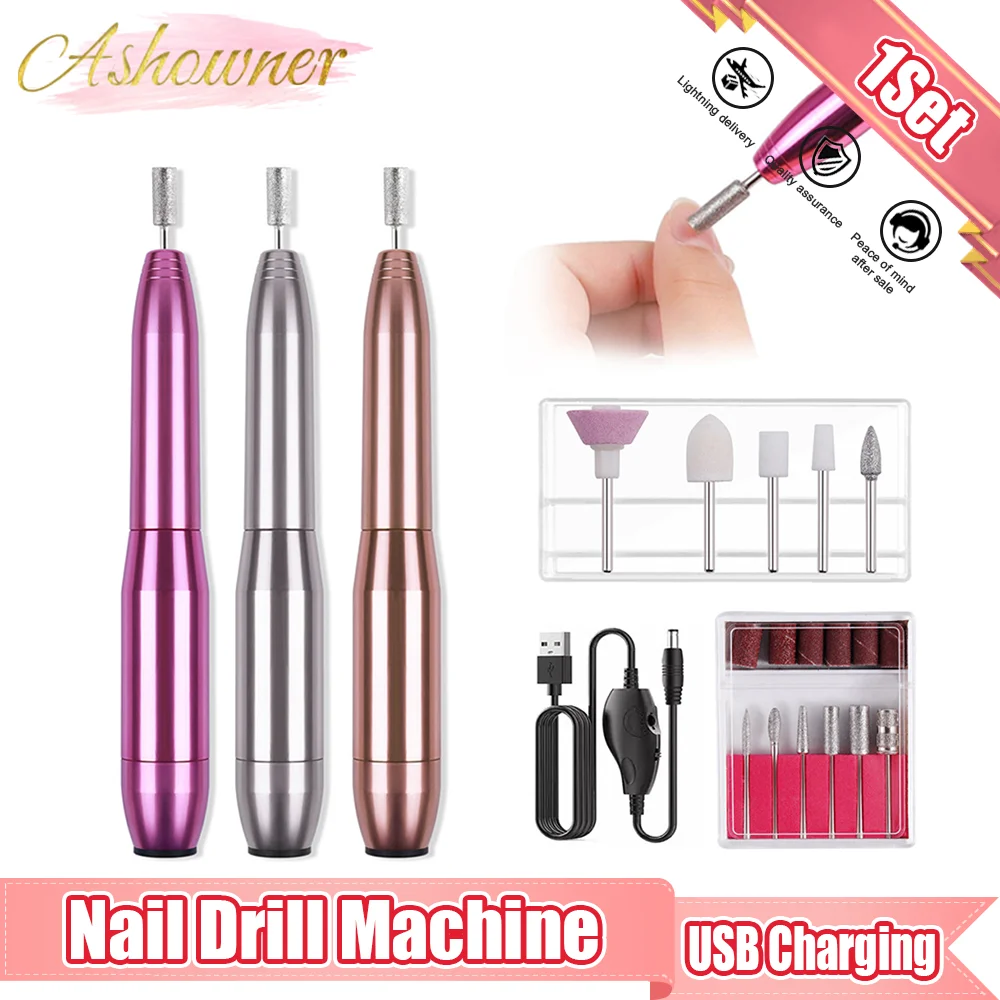 

Electric Nail Drill Machine Manicure Machine Set USB Charging Mill Cutter for Manicure Nail File Pedicure Tool Nail Drill Set