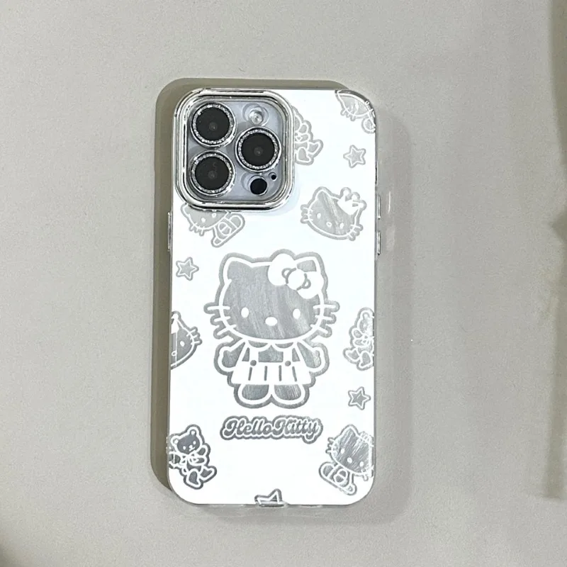 Sanrio мультфильм Flash алмазные линзы линия Hello Kitty чехол для телефона аниме защита от