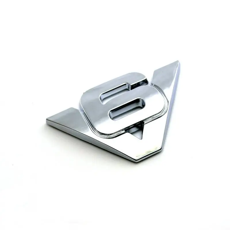 

ABS Plastic Chrome V6 Car Stickers Emblems Badges Logos Car Trunk Sticker Letter Logo